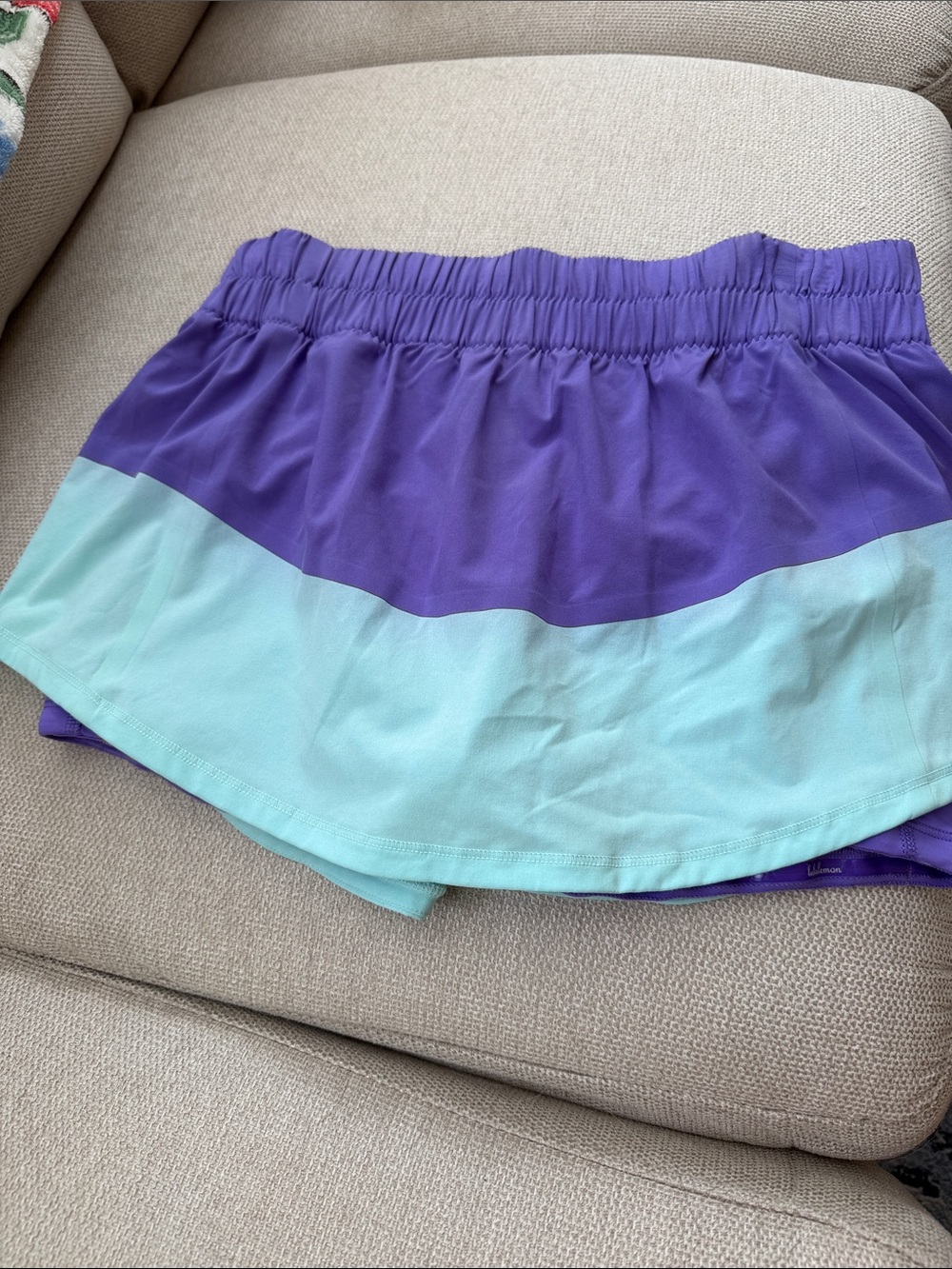lululemon athletica Two-Tone Purple and Aqua Athletic Skort